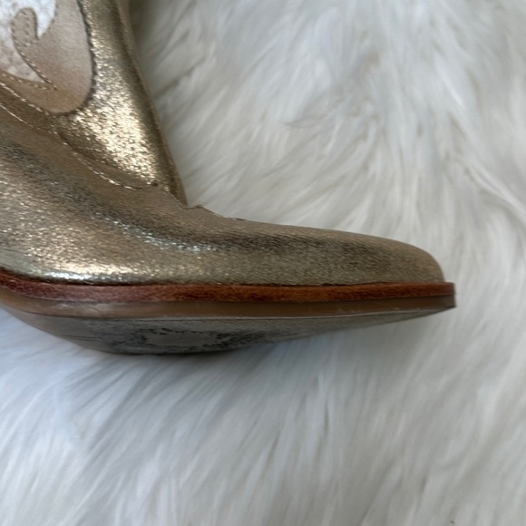 Women Lunar Cowboy Boot -Gold Metallic Snake Print size 6 - Picture 7 of 15